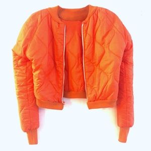 Puffer bomber jacket